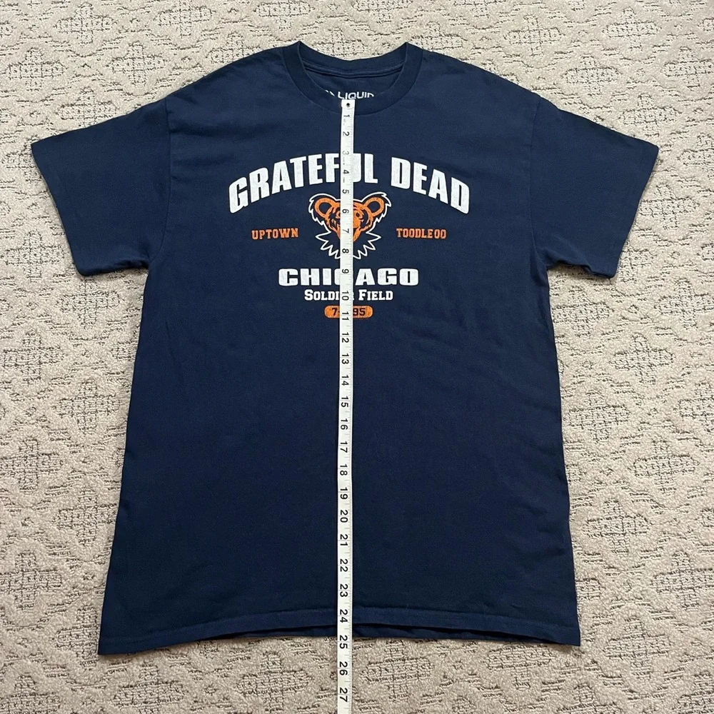 🎸 '22 Grateful Dead Band Chicago Bears Steal Face Soldier Field NFL 1995 Tour T - Picture 9 of 11